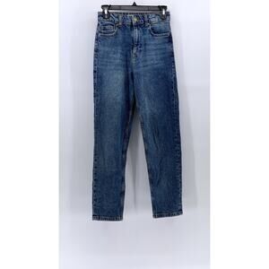 ZARA Women's Medium Blue High-Rise Skinny Leg Regular-Fit Five-Pocket Jeans SZ 2